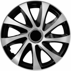 Kołpaki samochodowe DRIFT srebrno czarny 15 cali komplet 4szt.