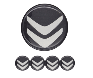 Emblematy CITROEN nowszy model Dekielki 55mm 60mm 4 szt Przyklejane, 3D Aluminiowe 6 Projekt bez nazwy 28