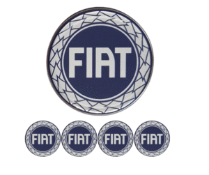 Emblematy FIAT starszy model Dekielki 55mm 60mm 4 szt Przyklejane, 3D Aluminiowe 6 Projekt bez nazwy 33