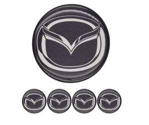 Emblematy MAZDA Dekielki 55mm 60mm 4 szt Przyklejane, 3D Aluminiowe 6 Projekt bez nazwy 39
