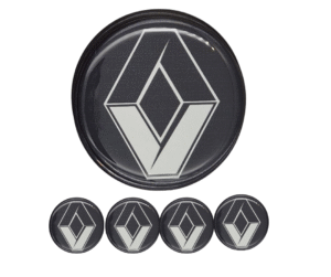 Emblematy RENAULT starszy model Dekielki 55mm 60mm 4 szt Przyklejane, 3D Aluminiowe 6 Projekt bez nazwy 47