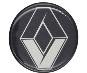 Emblematy RENAULT starszy model Dekielki 55mm 60mm 4 szt Przyklejane, 3D Aluminiowe 5 Projekt bez nazwy 68