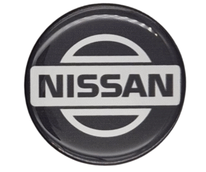 Emblematy NISSAN Dekielki 55mm 60mm 4 szt Przyklejane, 3D Aluminiowe 5 Projekt bez nazwy 73