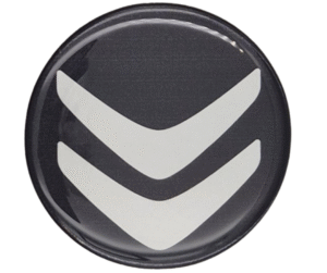 Emblematy CITROEN nowszy model Dekielki 55mm 60mm 4 szt Przyklejane, 3D Aluminiowe 5 Projekt bez nazwy 87