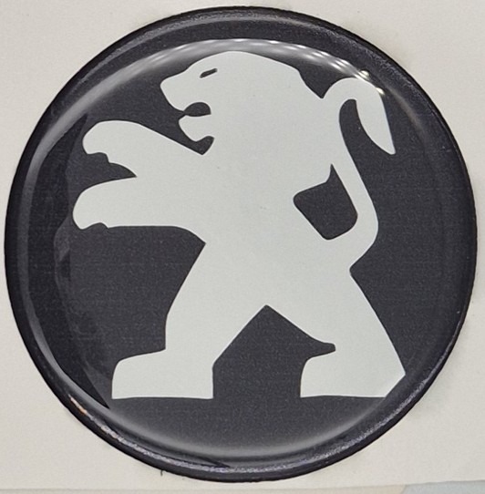 Emblematy PEUGEOT starszy model Dekielki 55mm 60mm 4 szt Przyklejane, 3D Aluminiowe 4 Emblematy PEUGEOT starszy model Dekielki 55mm 60mm 4 szt Przyklejane, 3D Aluminiowe - obrazek 4