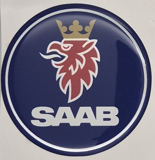 Emblematy SAAB Dekielki 55mm 60mm 4 szt Przyklejane, 3D Aluminiowe 4 Emblematy SAAB Dekielki 55mm 60mm 4 szt Przyklejane, 3D Aluminiowe - obrazek 4
